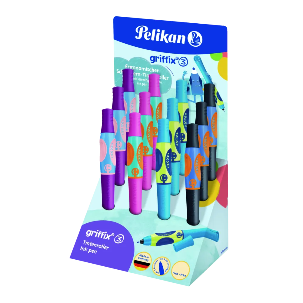 Pelikan Tintenschreiber Griffix® Display mit 12 Stück Tintenschreibern, farbig sortiert