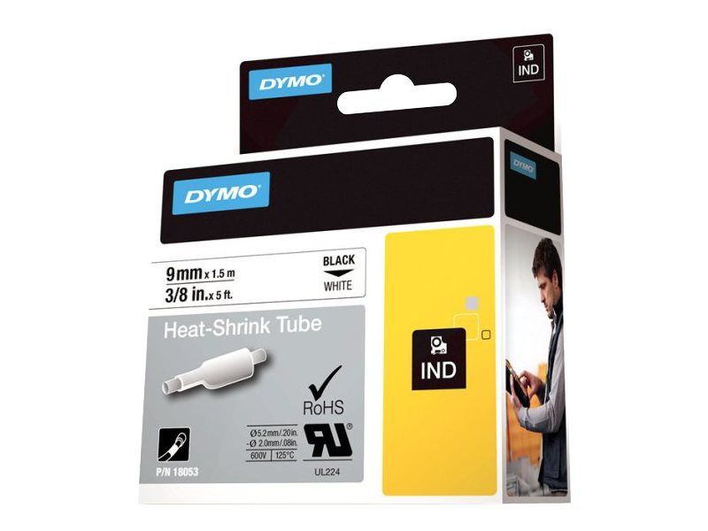 Dymo IND - Klebstoff - Schwarz auf Weiß - Rolle (0,9 cm x 1 m)