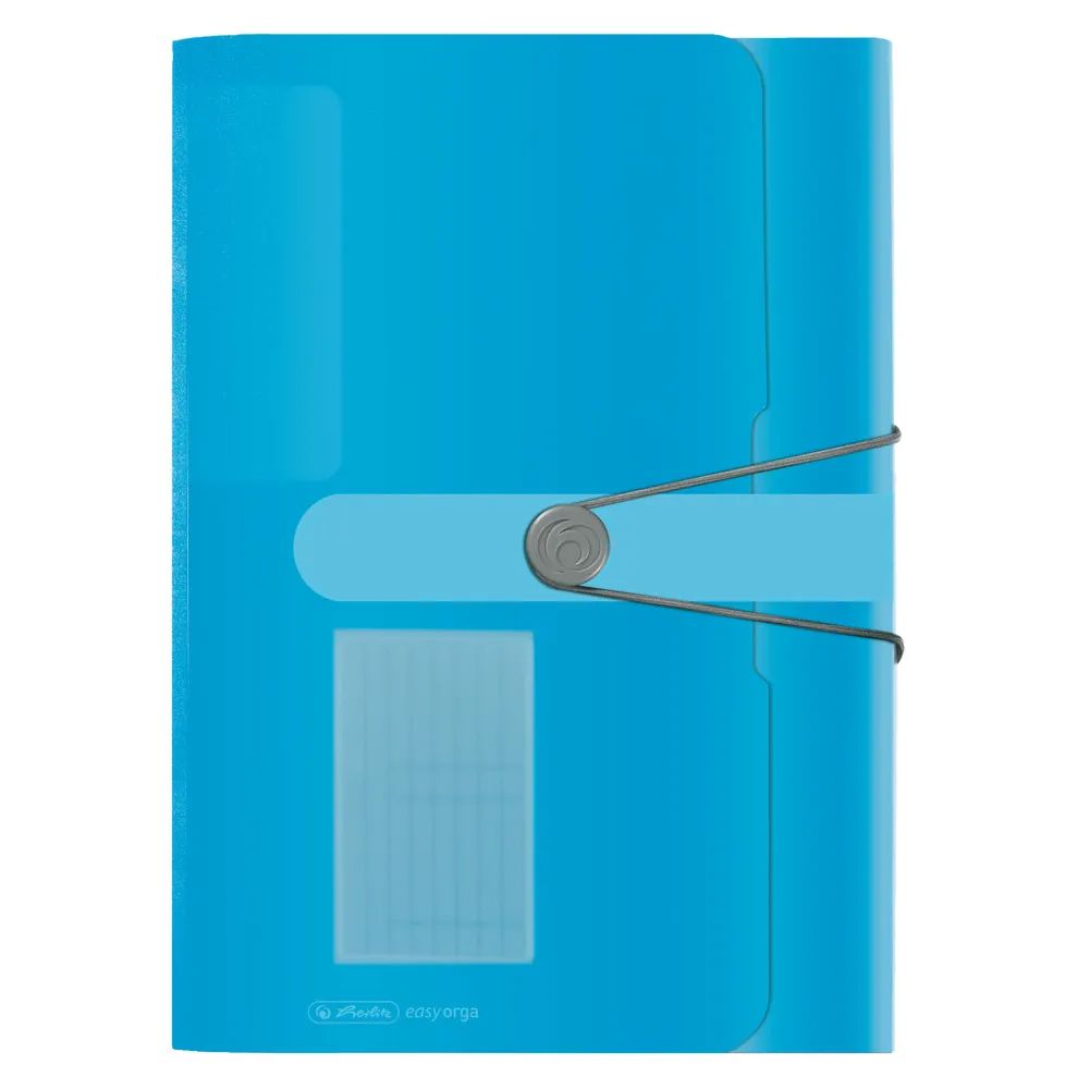 herlitz Fächermappe A4 PP 12 Fächer transparent blau easy orga to go