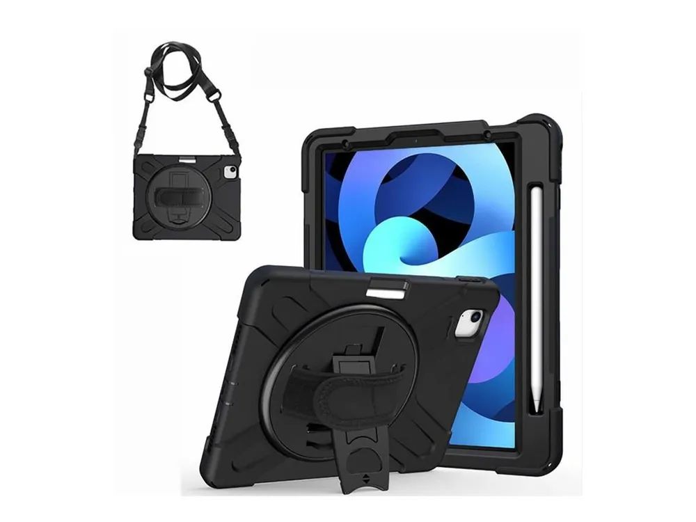 eSTUFF CHICAGO - Hintere Abdeckung für Tablet - Polycarbonat, Silikon - Schwarz - für Apple 11-inch iPad Pro (M4)