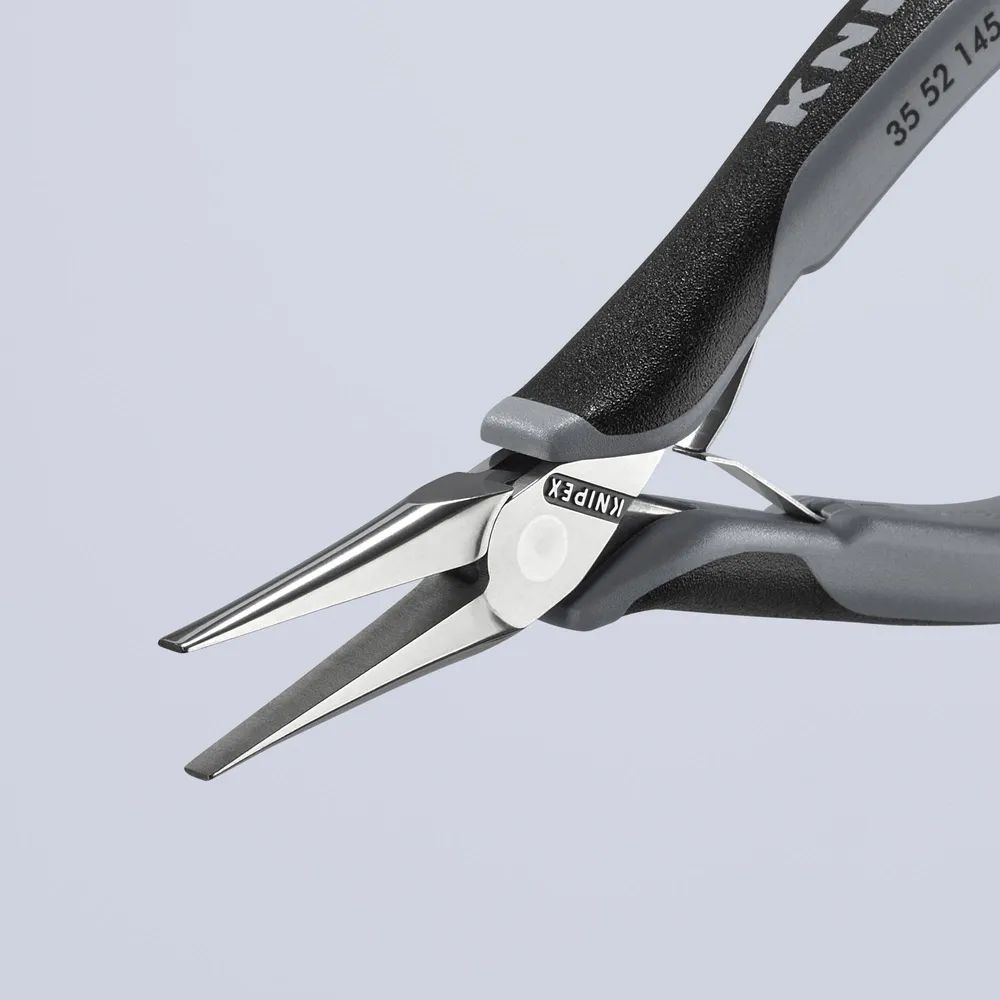 KNIPEX Elektronik-Greifzange ESD mit durchgestecktem Gelenk mit Mehrkomponenten-Hüllen spiegelpoliert 145 mm