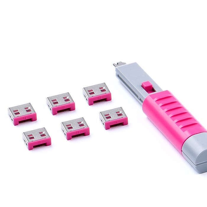 Smart Keeper Basic"USB-A Port" Blocker pink 6 Stk.+Key