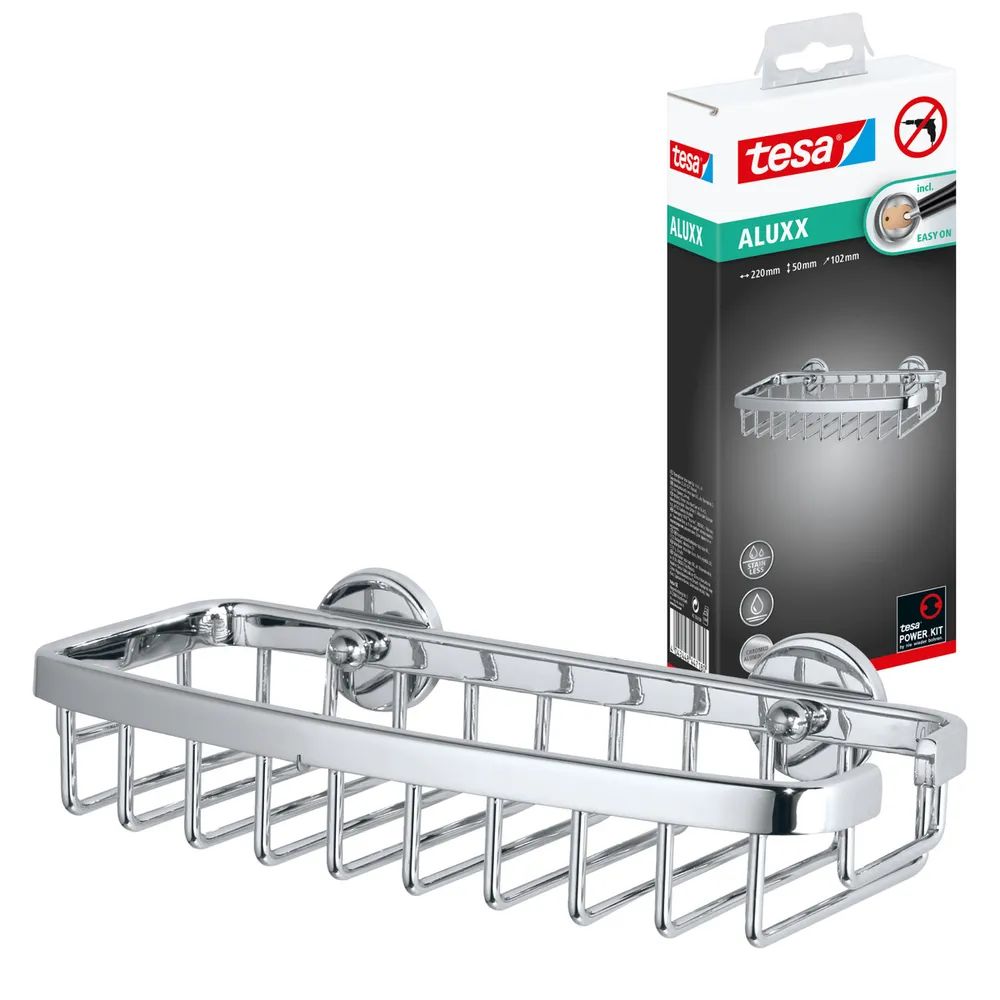 tesa® ALUXX Duschkorb, verchromt, Badaccessoire