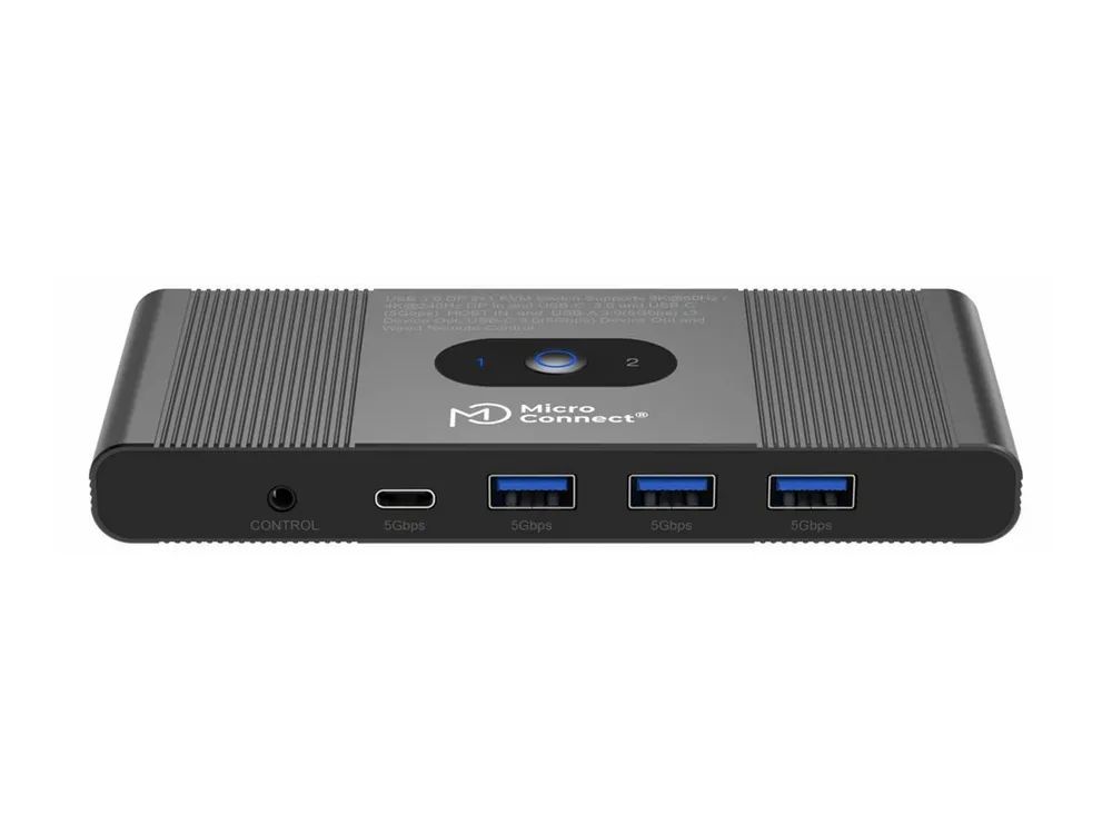 MicroConnect Displayport & USB-C KVM Switch - KVM-Umschalter - 2-Port