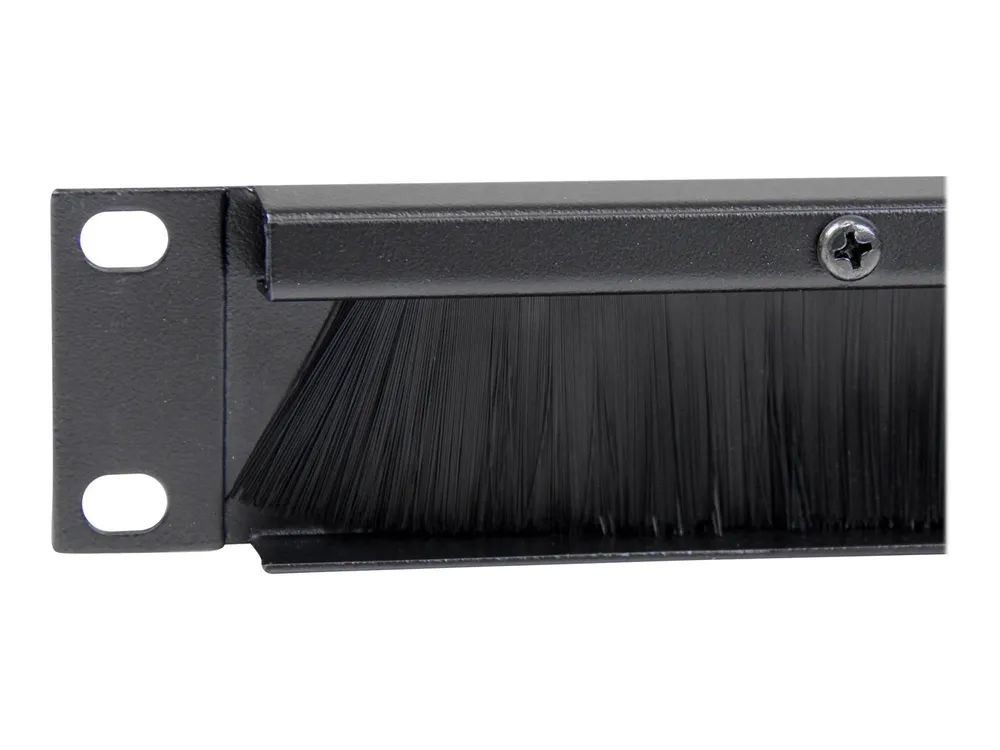 StarTech.com 1 HE Rackblende mit Bürste zur Kabeldurchführung - Kabelführungsplatte für Schaltschrank - Schwarz - 1U - 48.3 cm (19")