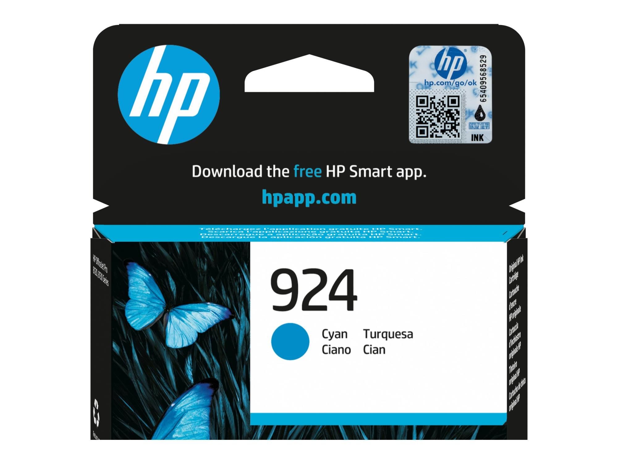 HP 924 Cyan EN/DE/PL/CZ Original Ink Cartridge - Original - Tintenpatrone