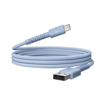 Fresh 'n Rebel USB-A zu USB-C silikon geflochtenes Kabel"FlexWave" 2m, Vivid Blue