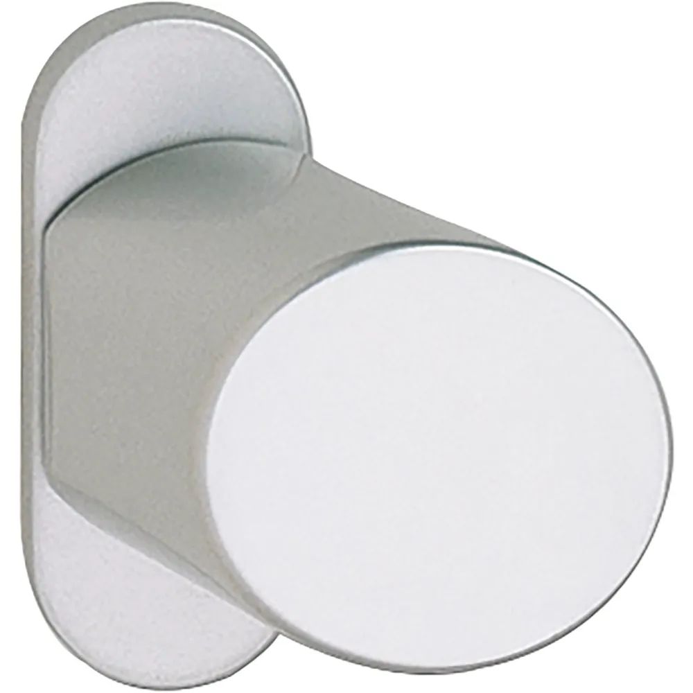 GRUNDMANN Türknopf GEOS - auf Rosette Zylinder abgeschrägt 56x40, Alu silber