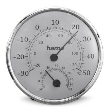 Hama Thermometer und Hygrometer "Saipan", Silber/Grau