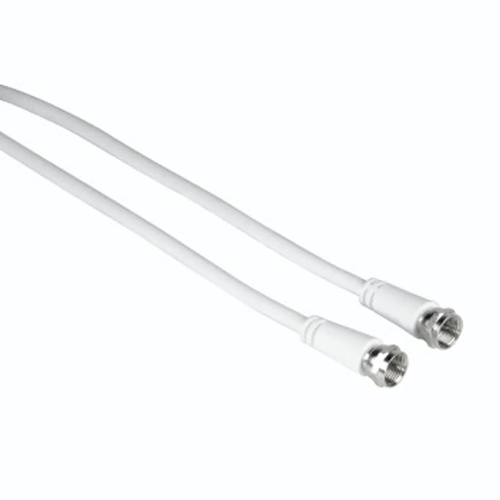 Hama SAT-Anschlusskabel, F-Stecker - F-Stecker, 3 m, 75 dB, Weiß