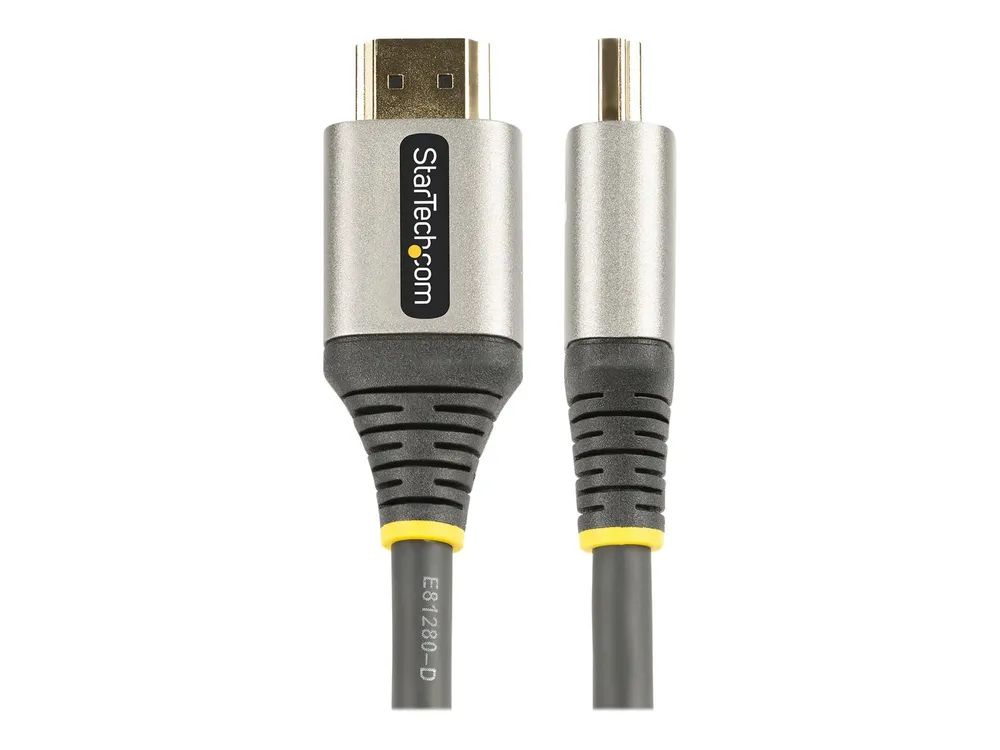 StarTech.com 4 m Premium Zertifiziertes HDMI 2.0 Kabel Mit Ethernet 4k - Premium Highspeed - HDMI-Kabel mit Ethernet - HDMI männlich zu HDMI männlich - 4 m - abgeschirmt - Grau, Schwarz - passiv, unterstützt 4K 60 Hz (3840 x 2160)