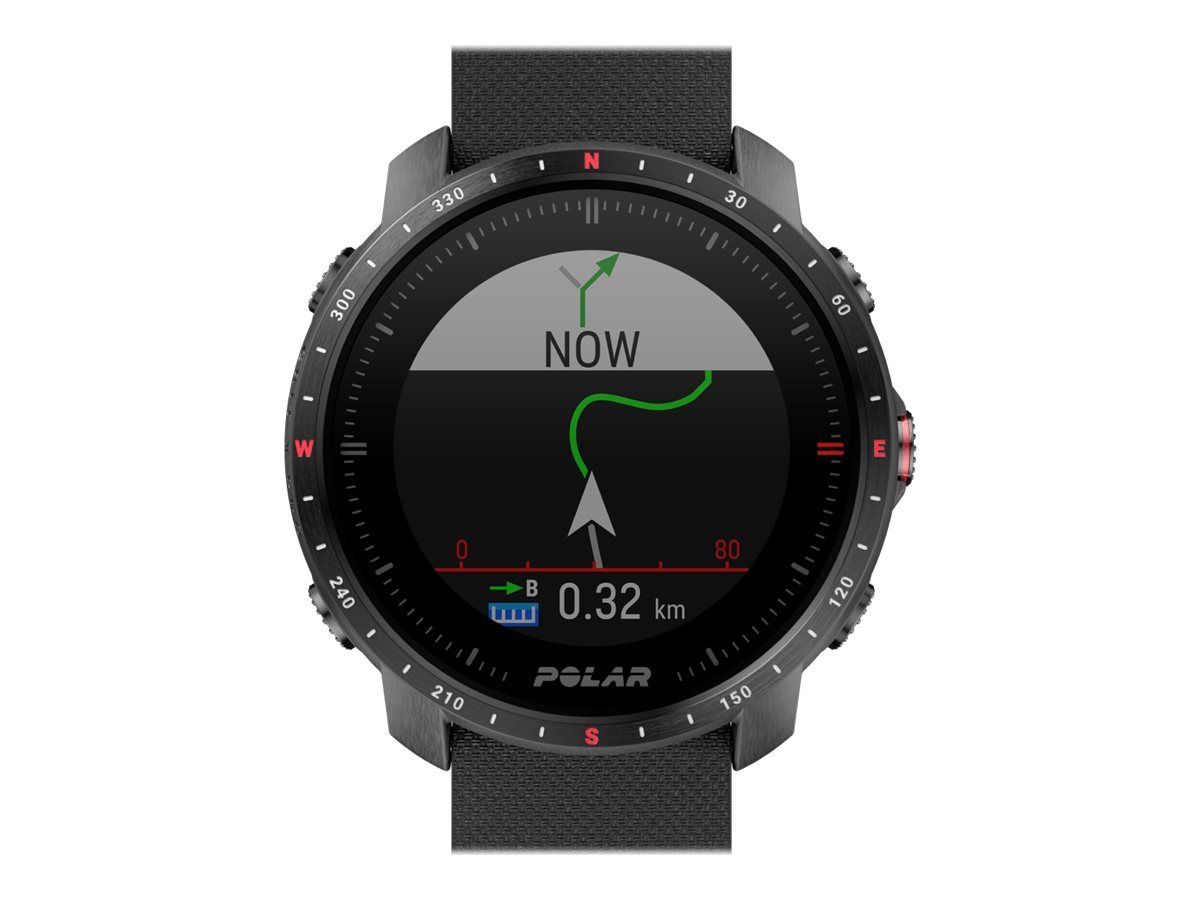 POLAR Grit X Pro - Schwarz DLC - Sportuhr mit Band - Fluorkautschuk (FKM)