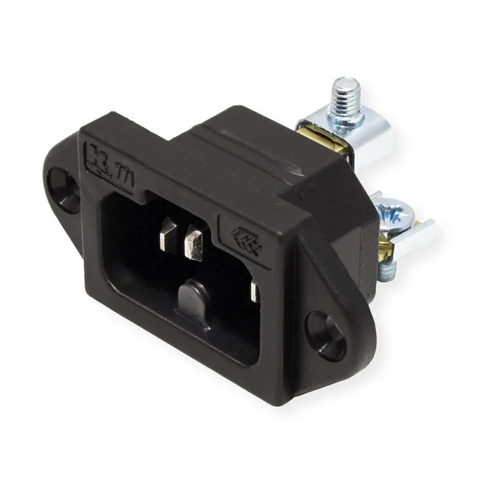 BACHMANN Heissgeräteinbaustecker IEC320 C15A, C16A mit Schraubanschlüssen, schwarz