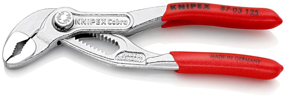 KNIPEX Cobra® Hightech-Wasserpumpenzange mit rutschhemmendem Kunststoff überzogen verchromt 125 mm