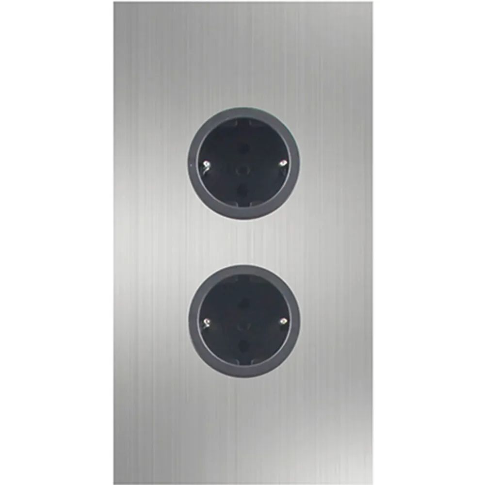 CARESSI Steckdosenelement 2ST20 2 Schukosteckdosen Edelstahl