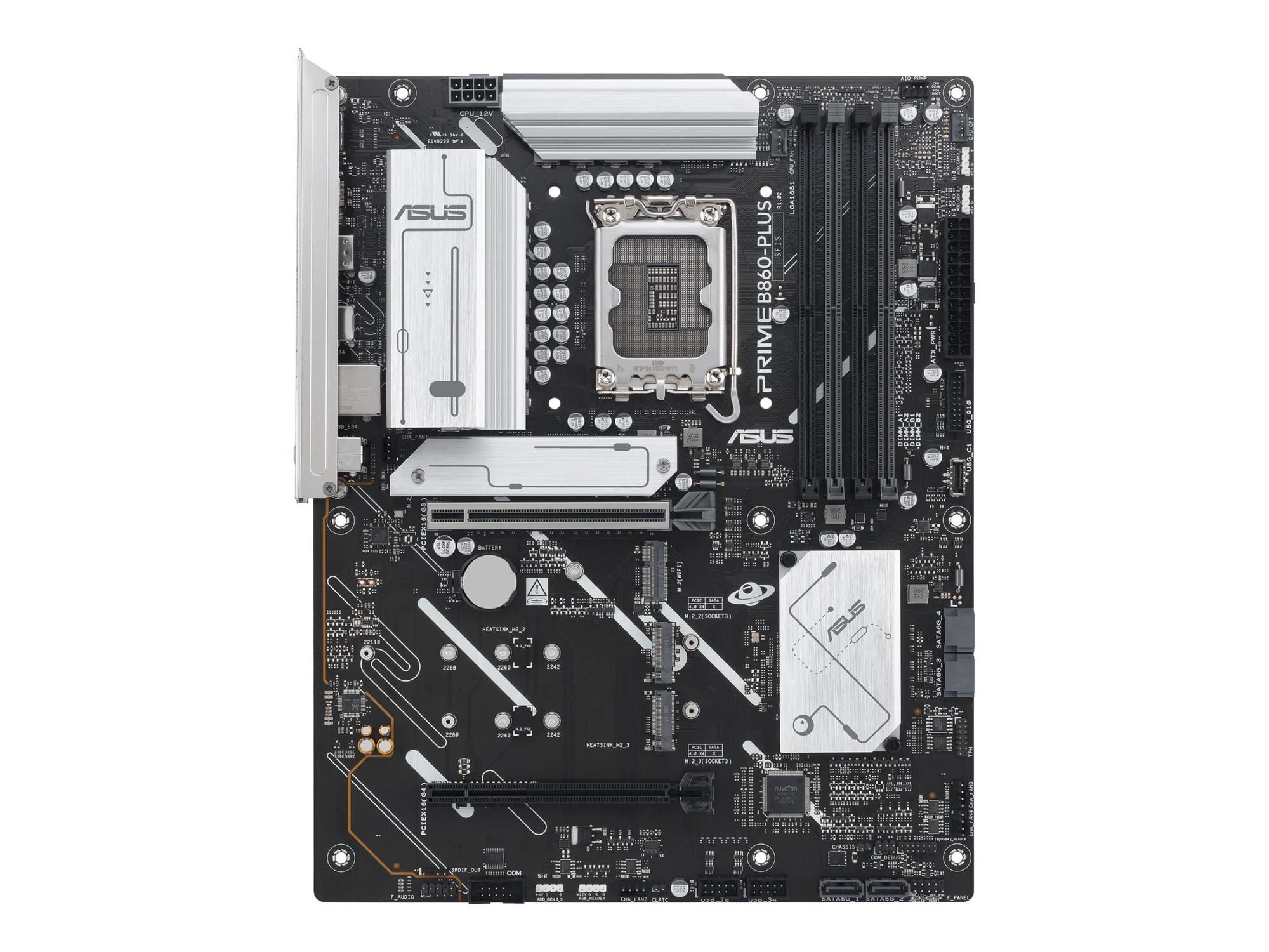 ASUS PRIME B860-PLUS-CSM - Motherboard - ATX - LGA1851-Sockel - B860 Chipsatz - USB-C 3.2 Gen 2x2, USB 3.2 Gen 2, USB 3.2 Gen 1, USB-C 3.2 Gen 1 - 2.5 Gigabit LAN - Onboard-Grafik (CPU erforderlich)