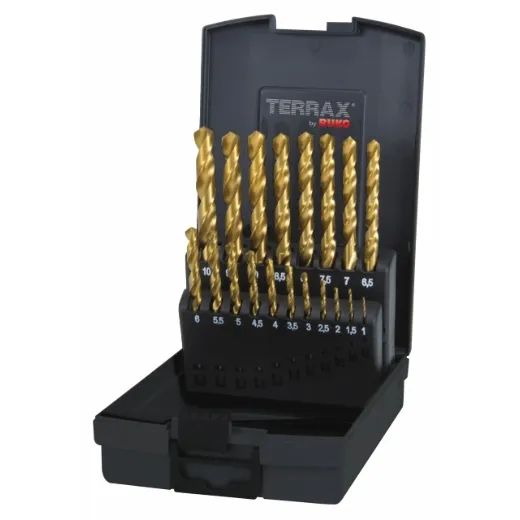 TERRAX by RUKO Spiralbohrer-Satz DIN 338 Typ N HSS TiN