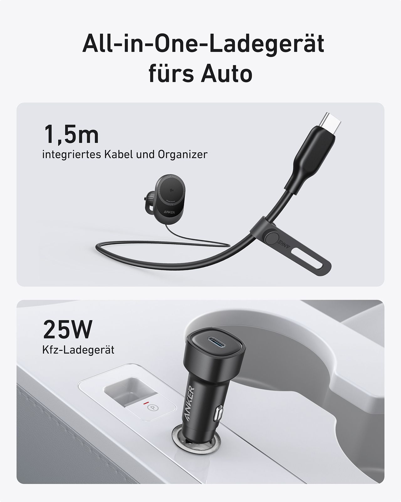Anker Innovations Anker Prime - Netzteil - GaN - 100 Watt - 5 A - 3 Ausgabeanschlussstellen (2 x USB-C, USB Typ A)