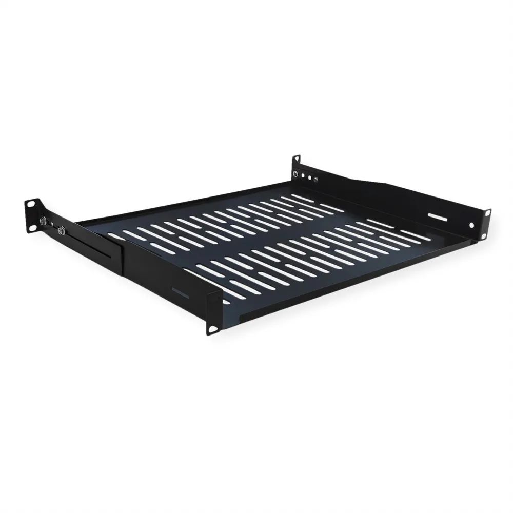 VALUE 19-Zoll-Geräteträger 1 HE, T: 350mm, max. 25 kg, U-Form, schwarz