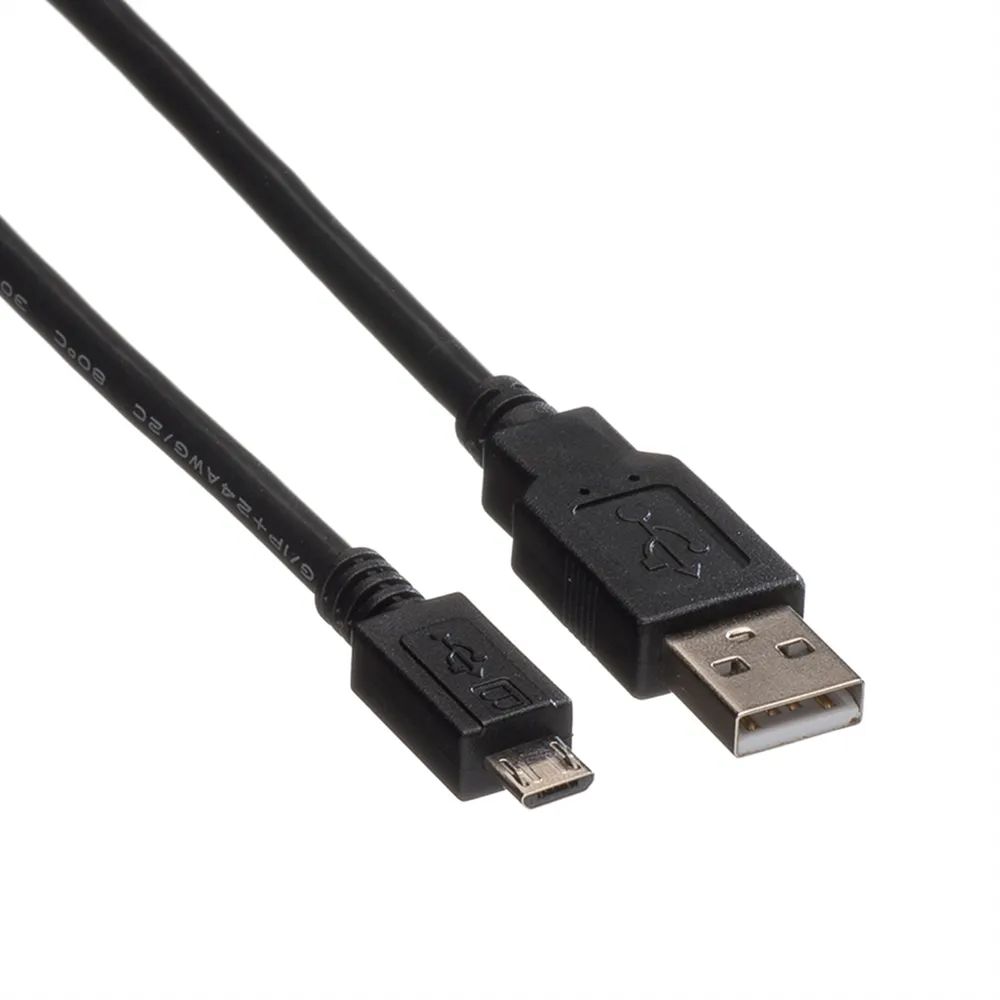 ROLINE USB 2.0 Kabel, USB A ST - Micro USB B ST, schwarz, 1,8 m