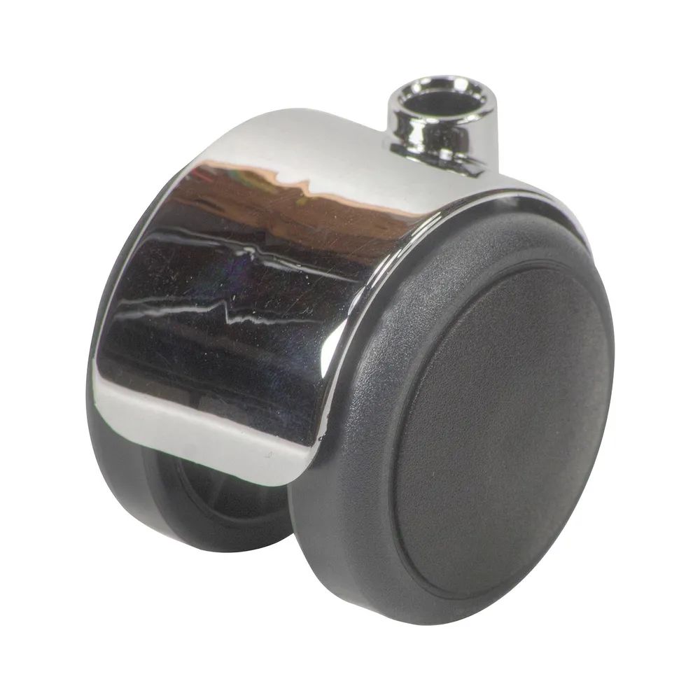 Maier H.C.GmbH Möbelrollen Doppel-Lenkrolle Duo Kunststoff weich 50 mm 50 kg schwarz/Chrom-Optik