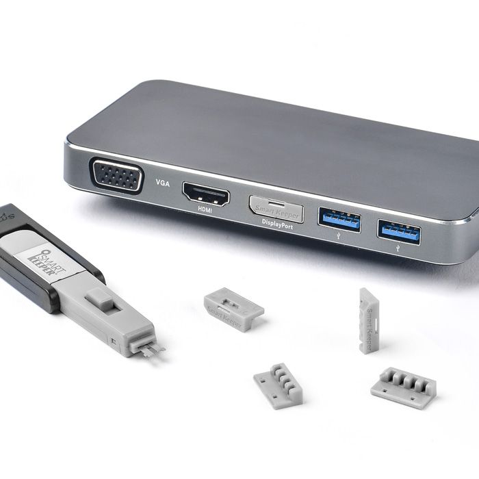 Smart Keeper Mini"DisplayPort" Blocker grau 4 Stk.+Key