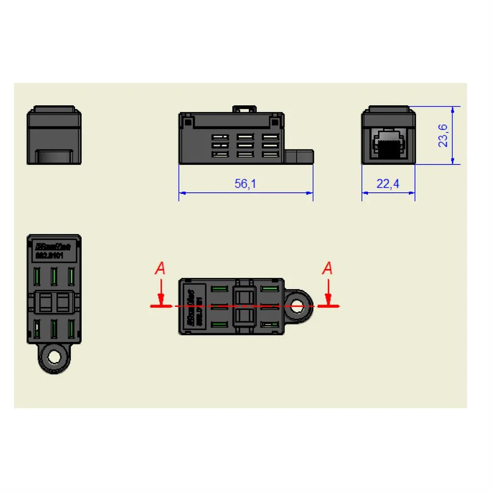 BACHMANN BlueNet 2 Temperatur-Sensor, inkl. Anschlussleitung 2m CAT5e
