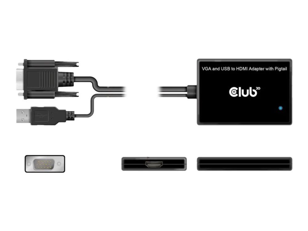Club 3D Videoadapter - HD-15 (VGA), USB (nur Strom)