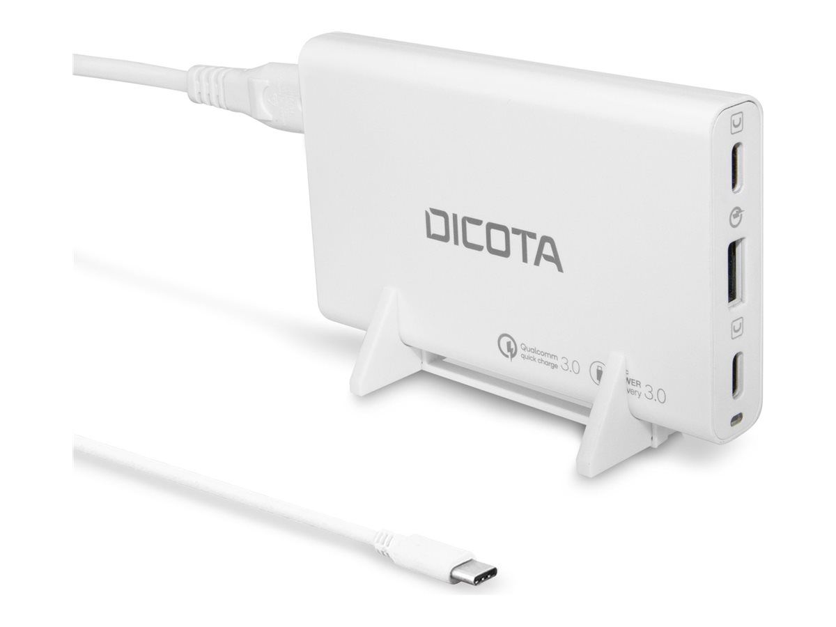 Dicota Netzteil - Universal - 65 Watt - PD 3.0, QC 4.0+ - 3 Ausgabeanschlussstellen (2 x USB-C, USB)