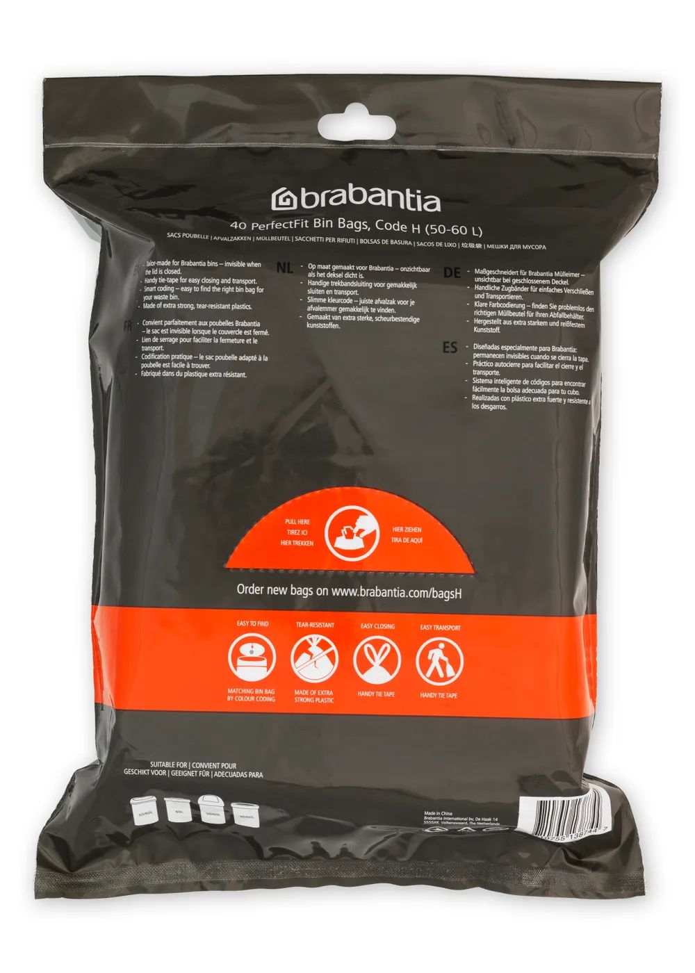 Brabantia PerfectFit Müllbeutel H, 50-60L - White