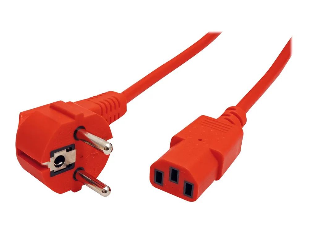 ROLINE Stromkabel - power CEE 7/7 (M) gewinkelt zu power IEC 60320 C13 gerade