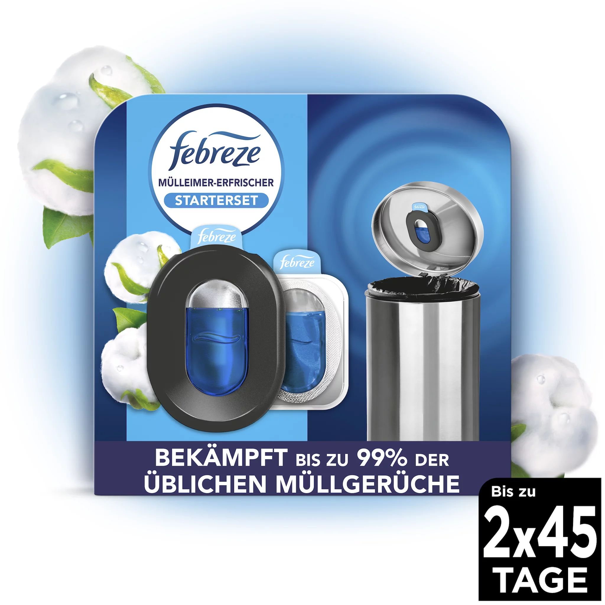 Febreze Mülleimererfrischer Starterkit +2er Reine Frische = 9,76ml