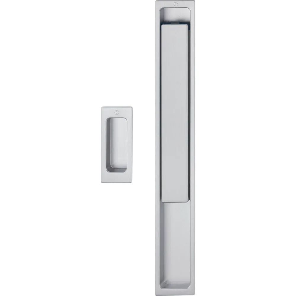 HOPPE Hebeschiebegarnitur AUSTIN Muschelgriff, Aluminium edelstahlfarbig matt