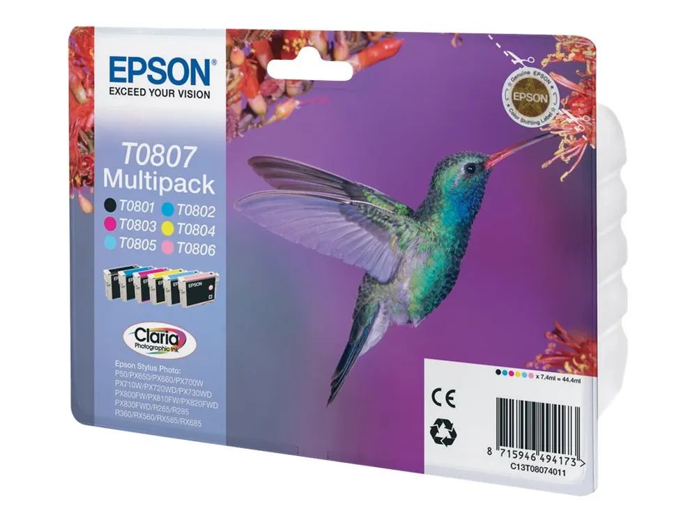 Epson T0807 Multipack - Schwarz, Gelb, Cyan