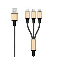 2GO 797152 - - USB B - C/Micro-USB B/Lightning - Schwarz - Gold - Kabel - Digital/Daten