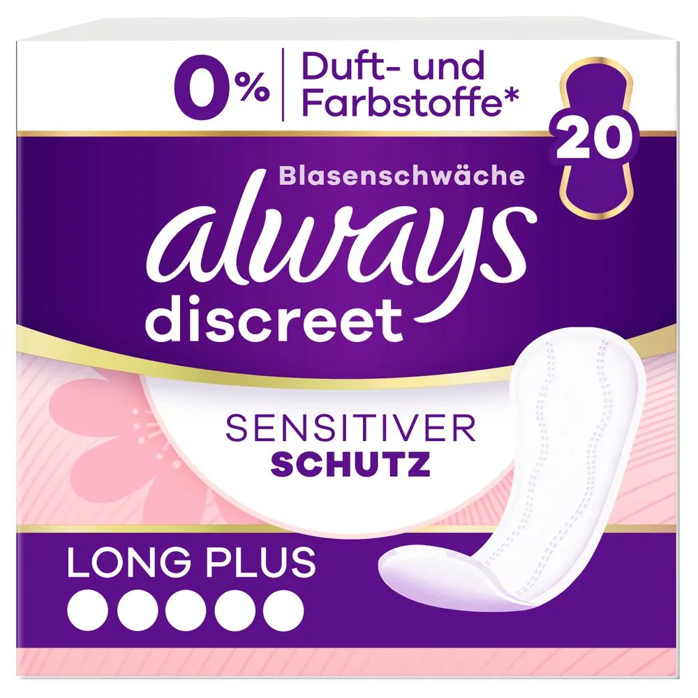 always Discreet Inkontinenz Sensitive Slipeinlage Long Plus 20 Stück