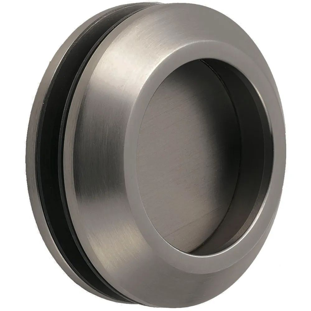 KWS Schiebetürmuschelpaar 5250 rund, Glasstärke 8 - 13 mm, Edelstahl-Effekt