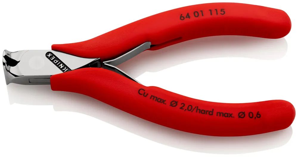 KNIPEX Elektronik-Vornschneider mit rutschhemmenden Kunststoff-Hüllen 115 mm