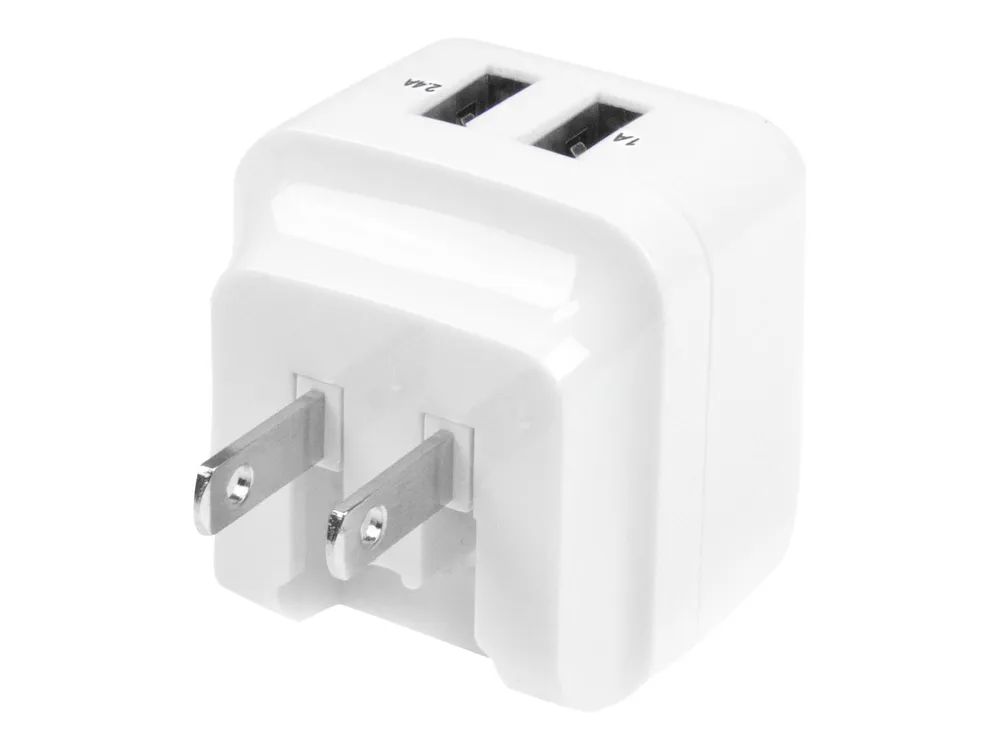 StarTech.com 2 Port USB Ladegerät / Netzteil - 2-fach Ladestecker 17 Watt / 3.4 Amp - Dual Reiseladegerät 110 / 220V - Weiß - Netzteil - 17 Watt - 3.4 A - 2 Ausgabeanschlussstellen (USB)