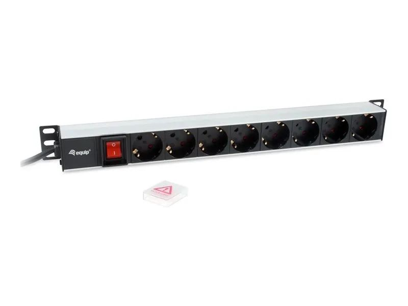 Equip Stromverteilungseinheit (Rack - einbaufähig) - Wechselstrom 220-240 V - 3.5 kW - Eingabe, Eingang power CEE 7/7 - Ausgangsanschlüsse: 8 (DIN 49440)