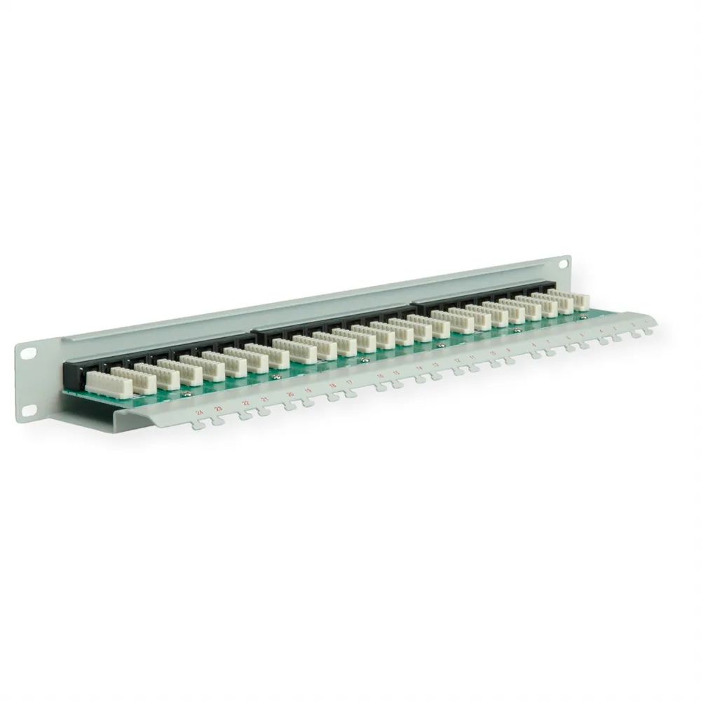 ROLINE Cat.6 (Class E) 19-Zoll-Patchpanel, 24P, ungeschirmt, grau