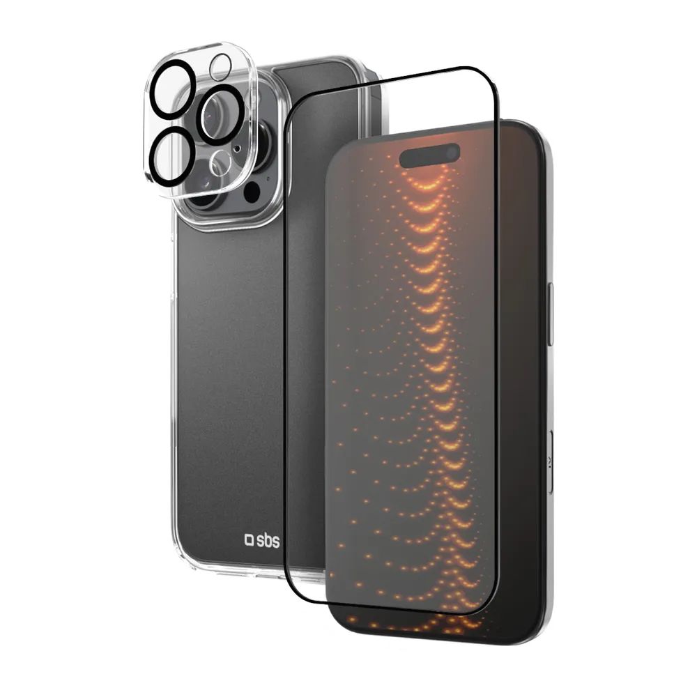 SBS D3O Kit (Cover, Display- und Kameraschutz) für iPhone 16 PRO