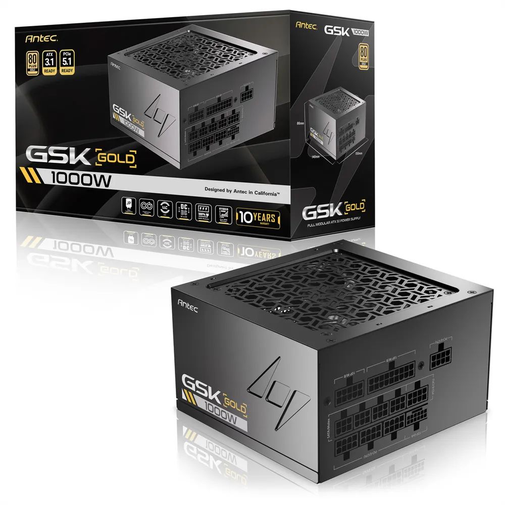 ANTEC GSK 1000 ATX3.1 1000 W Vollmodulares 80 PLUS Gold-Netzteil