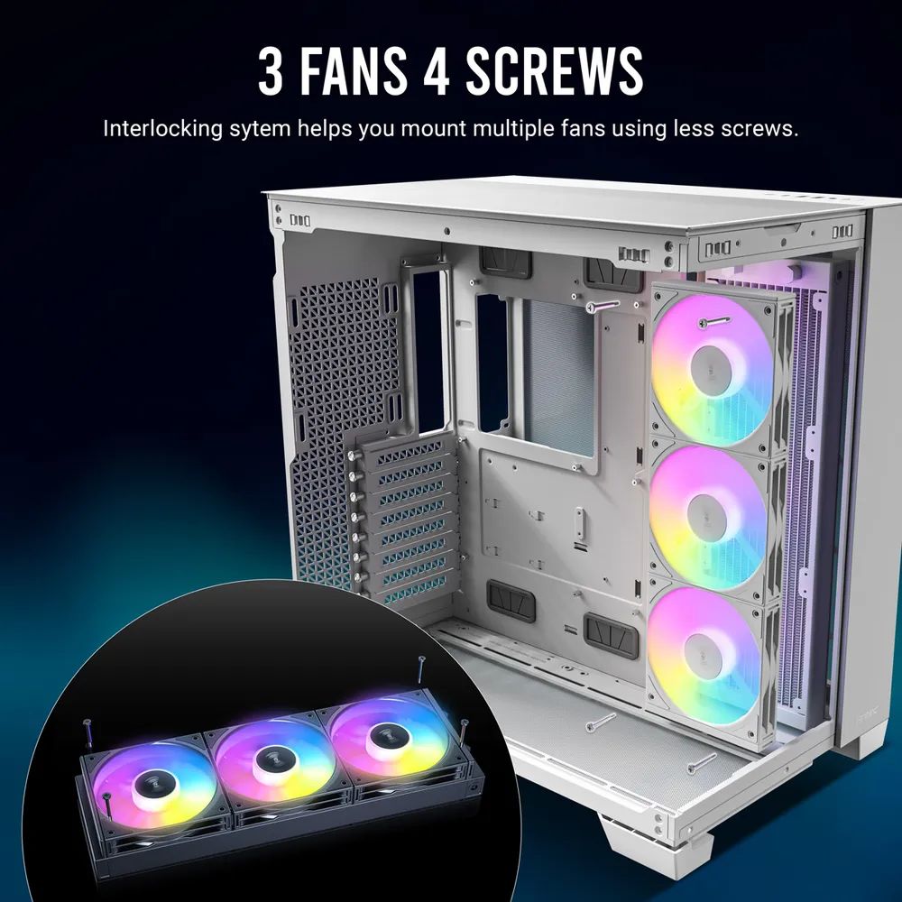ANTEC C120 ARGB Fan Reverse PC Gehäuselüfter 120mm 3er Pack, schwarz