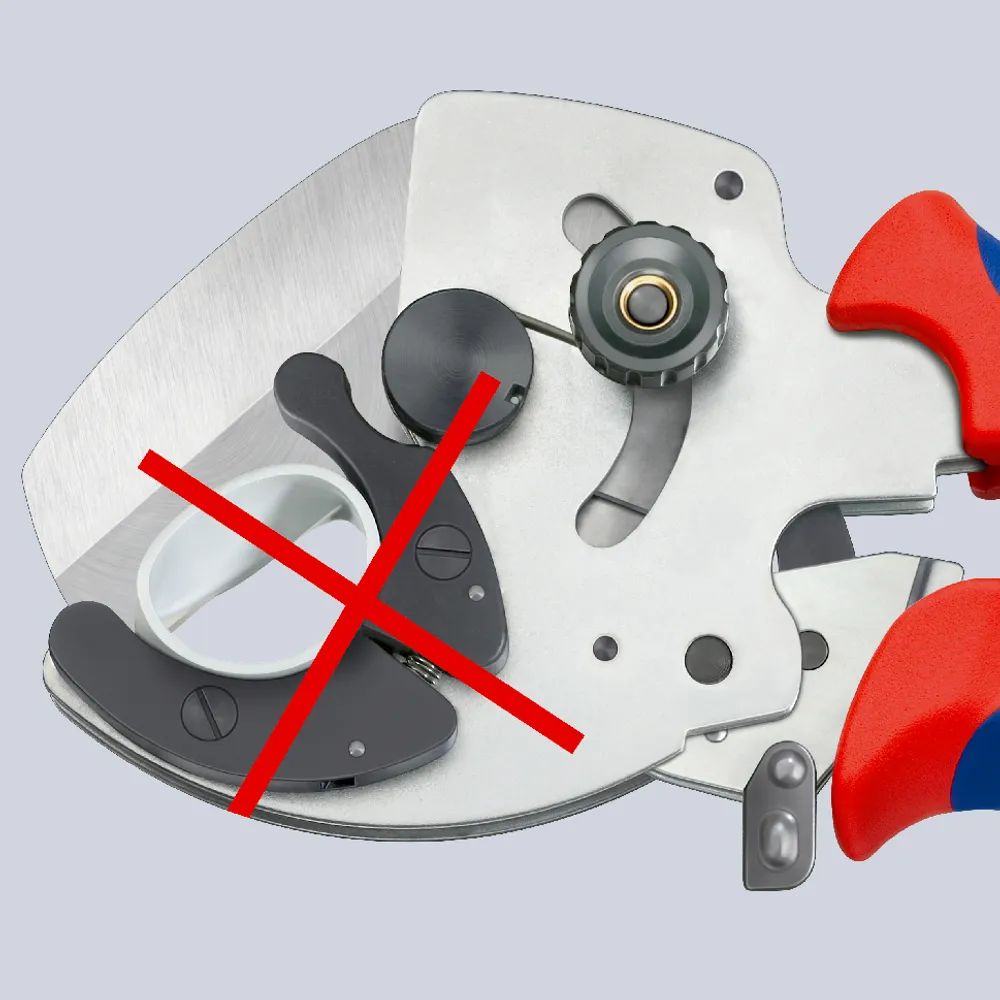 KNIPEX Rohrschneider für Verbund- und Kunststoffrohre mit Mehrkomponenten-Hüllen verchromt 210 mm