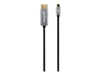 Manhattan USB-C to DisplayPort 1.4 Cable, 8K@60Hz, 2m, Male to Male, Black, Three Year Warranty, Polybag - DisplayPort-Kabel - 24 pin USB-C (M)