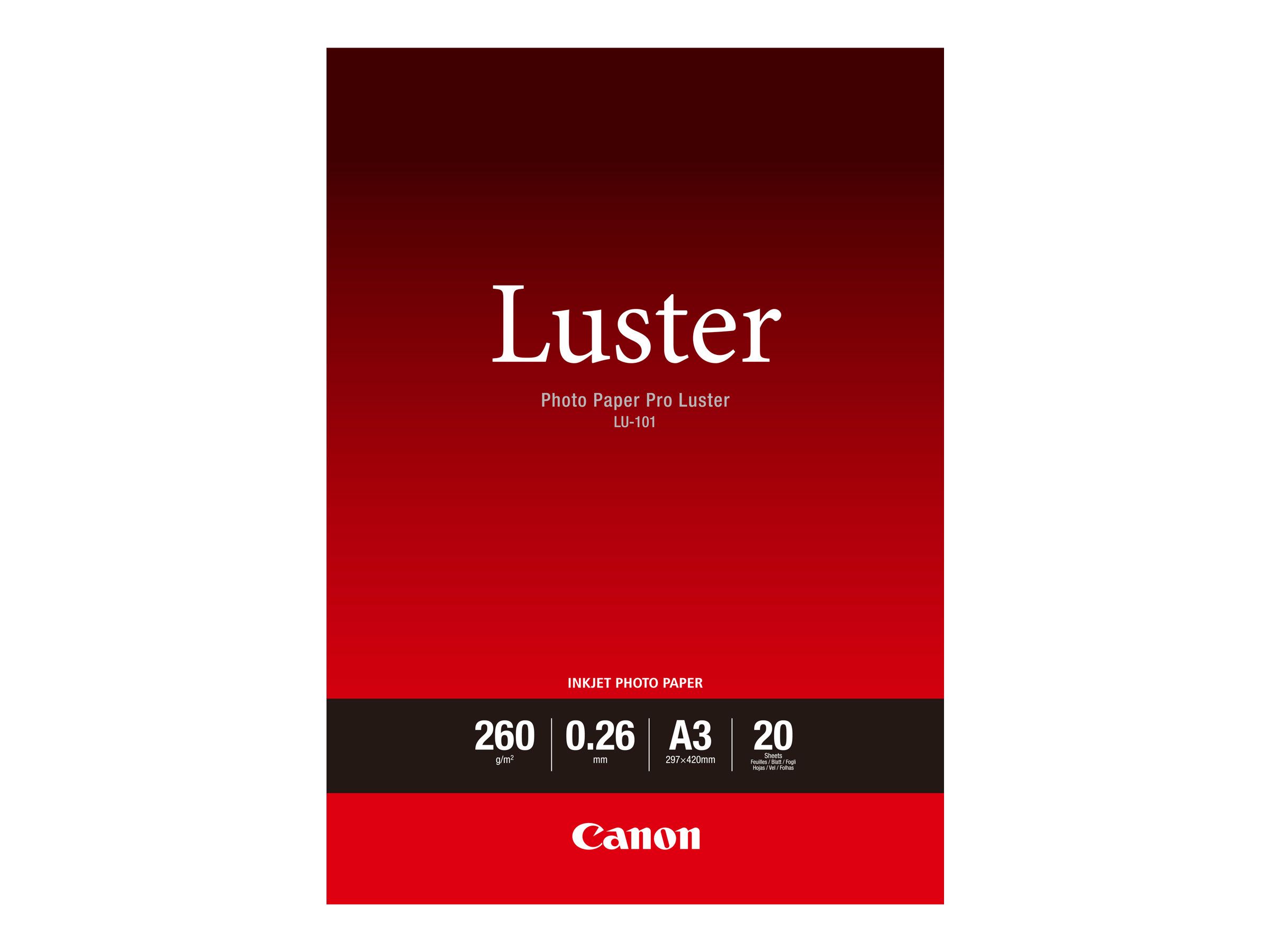 Canon Photo Paper Pro Luster LU-101 - Glanz - 260 Mikron - A3 (297 x 420 mm)