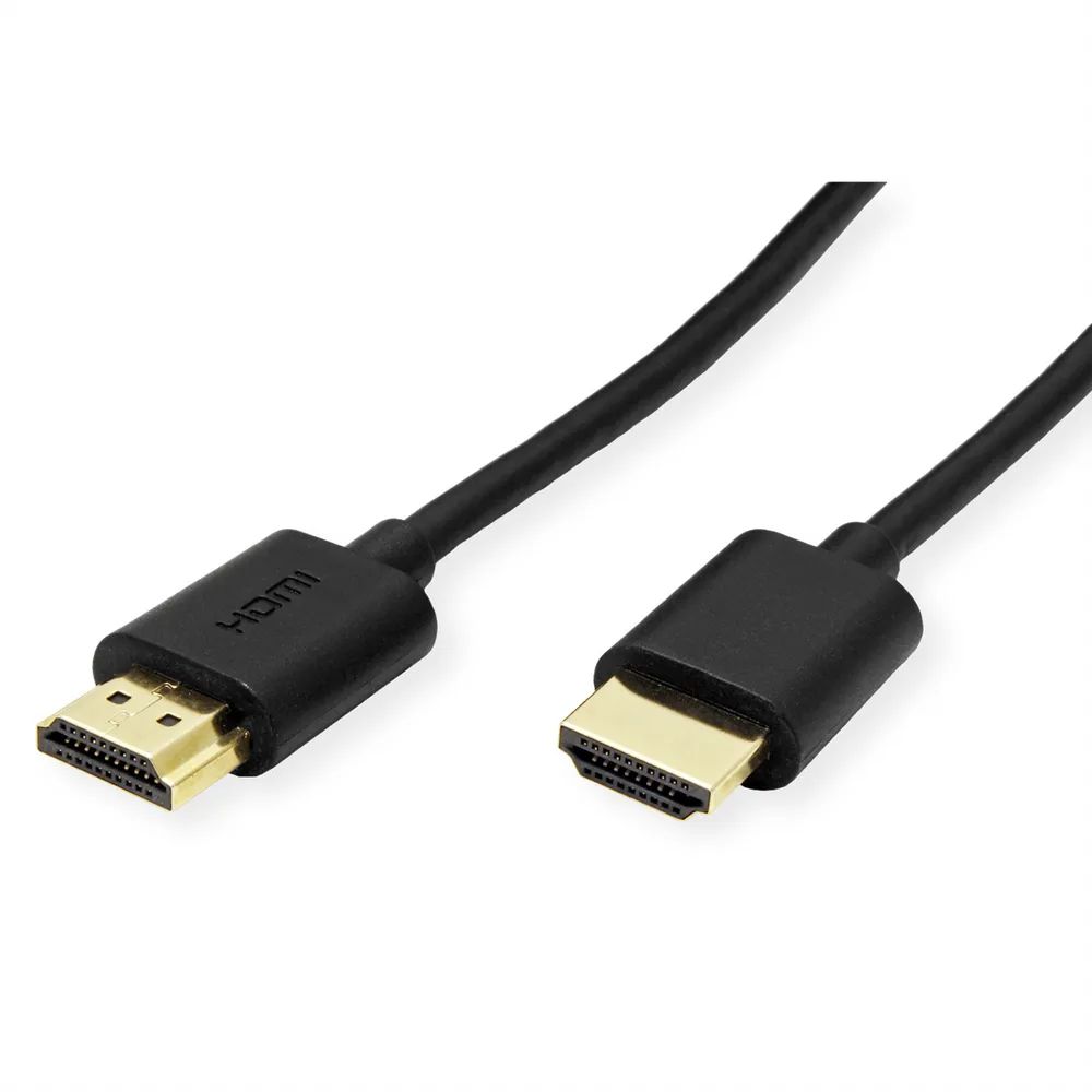 ROLINE HDMI High Speed Kabel mit Ethernet, Slim, ST-ST, schwarz, 5 m