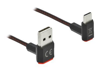 Delock Easy - USB-Kabel - USB (M) nach oben/unten abgewinkelt, doppelseitig zu USB-C (M)