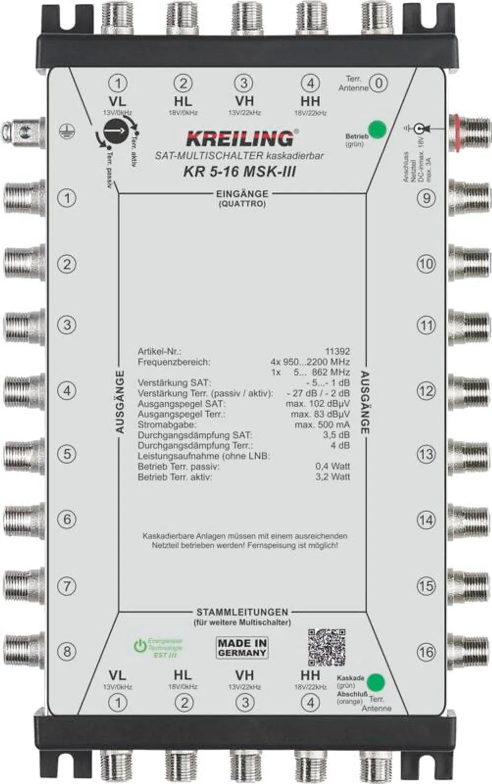 Kreiling Multischalter Basisgerät KR 5-16 MSK-III